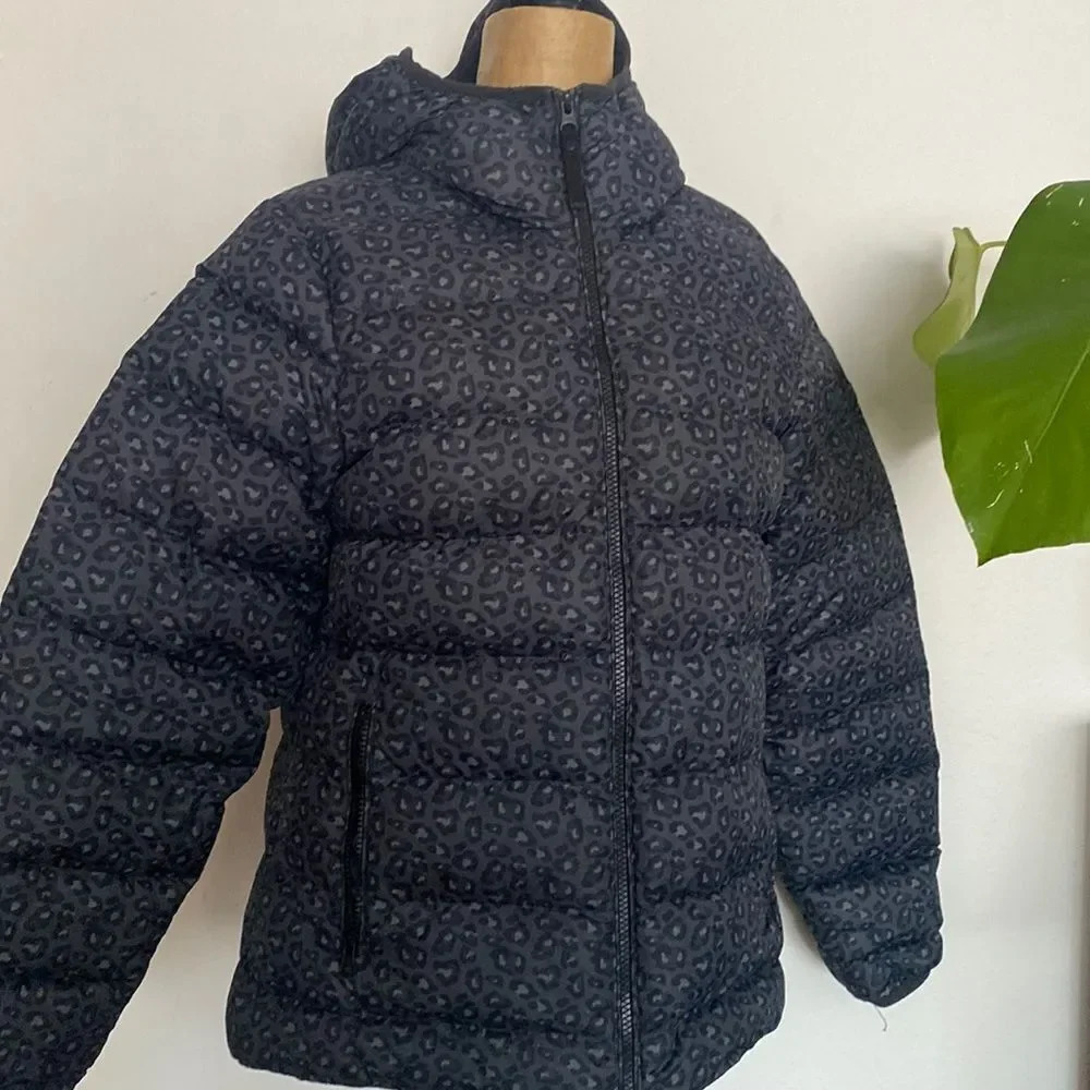 Helly Hansen sz M Ebony Leopard Svalbard down zip up puffer hooded great… - Picture 4 of 16